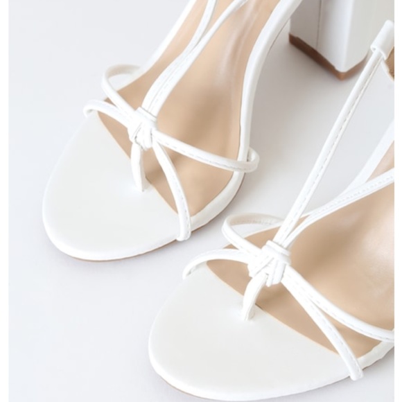 Vegan Leather Marc White Lace-Up Heels - Picture 6 of 6